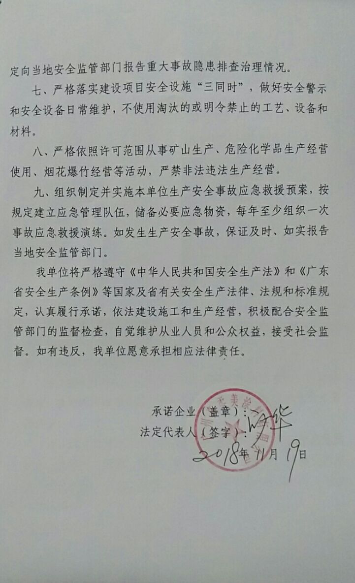 安全生产主体责任承诺书（二）